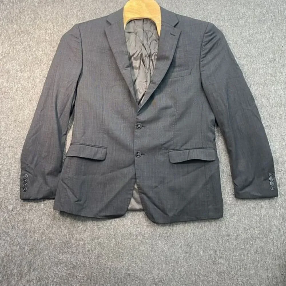 Calvin‎ Klein Men's Gray Wool Blazer Sport Coat Suit Jacket Business 44R